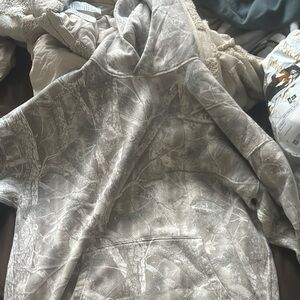 Abercrombie & Fitch Gray Camouflage Teddy Jacket